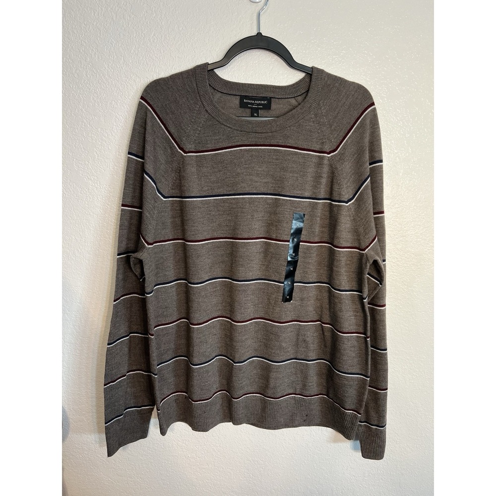 Banana Republic Tan‎ Mens Sweater Size Extra Large NWT Merino Wool